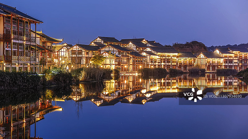 大足石刻景区北宋街夜景图片素材