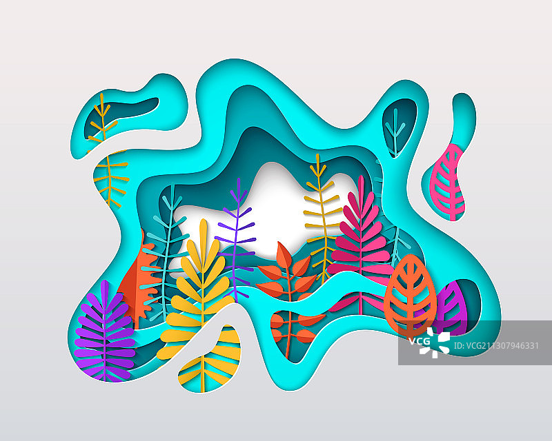 彩色树叶春夏季设计图片素材