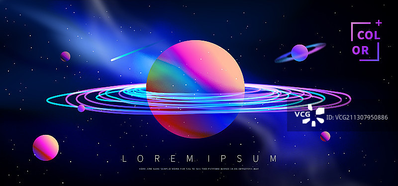 绚丽的宇宙星空矢量背景图图片素材