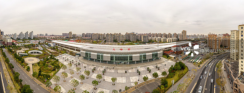 航拍上海西站图片素材