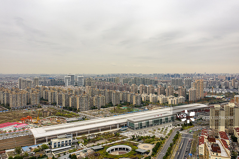 航拍上海西站图片素材