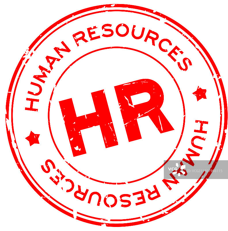 红色Grunge风格人力资源缩写印章图片素材