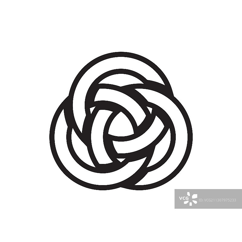 相互连接的圆形线条凯尔特结图片素材
