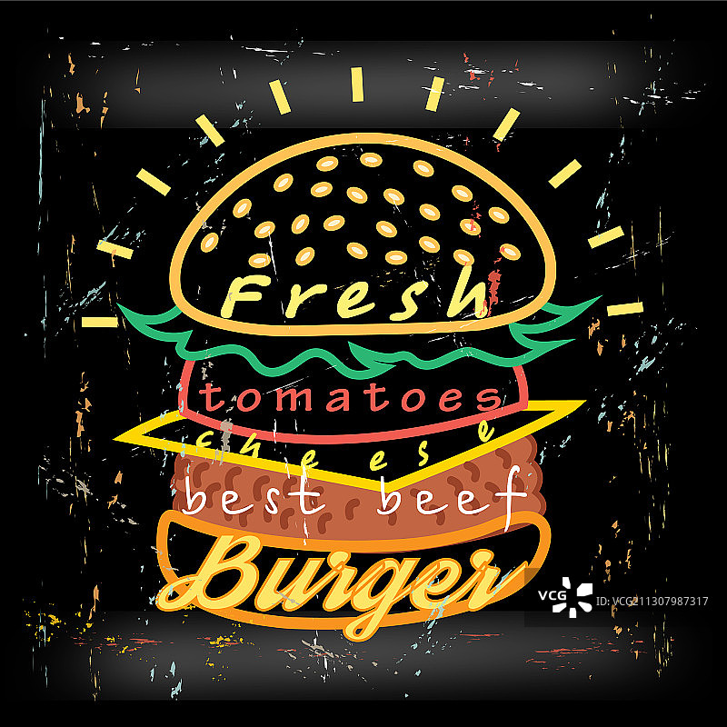 美味汉堡美食菜单图片素材