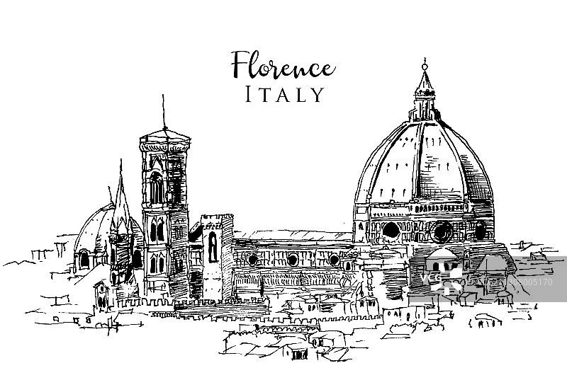 意大利佛罗伦萨素描图片素材