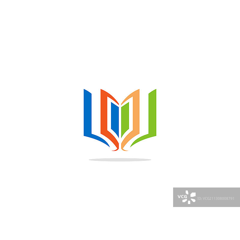彩色打开的书本标志图片素材