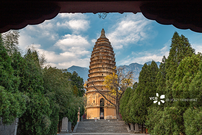 河南登封嵩岳寺旅游风景区图片素材