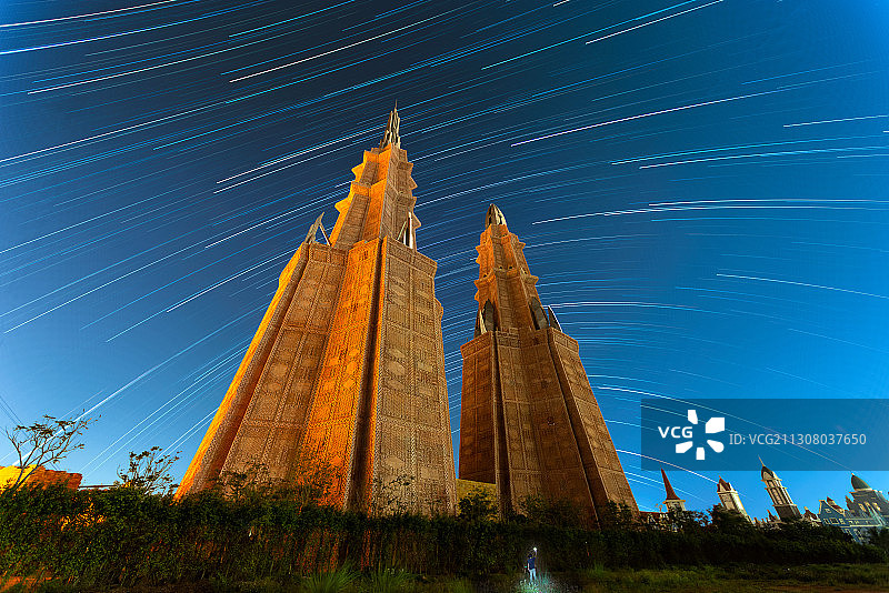 海口环球100拍星轨图片素材