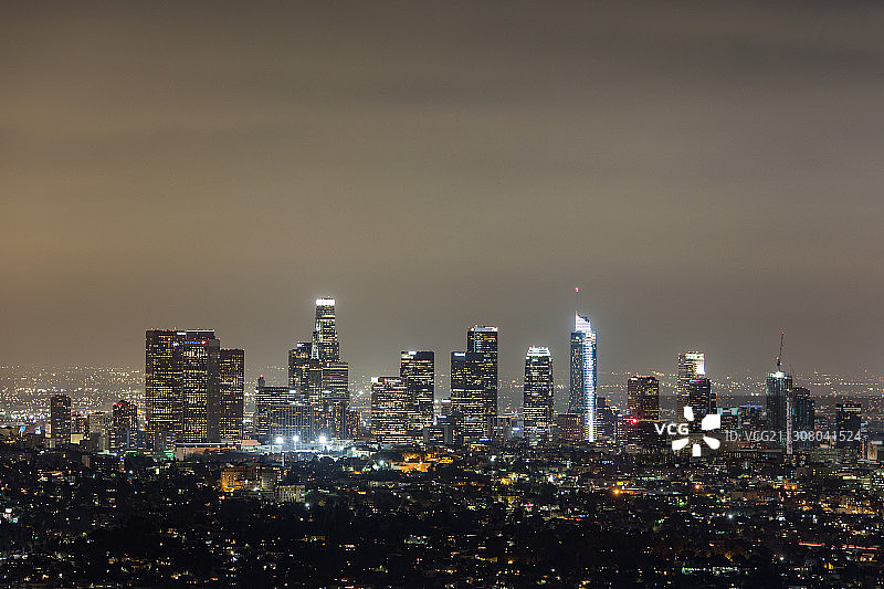 美国洛杉矶城市夜景图片素材