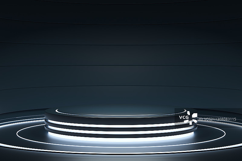 圆形科技感舞台，三维图形图片素材