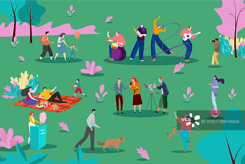 公园里的乐队表演图片素材