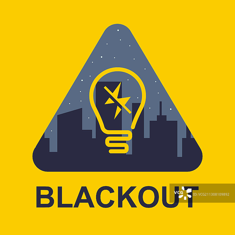 黄色背景上的停电图标图片素材