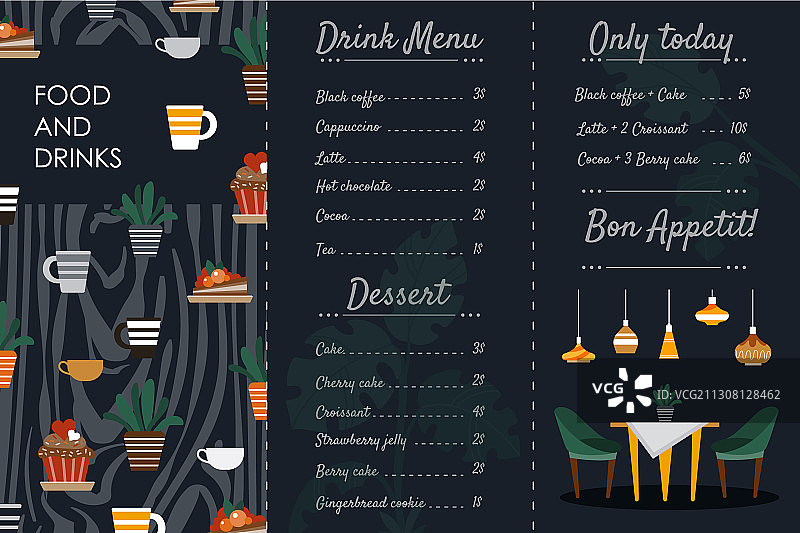 咖啡厅菜单宣传单图片素材