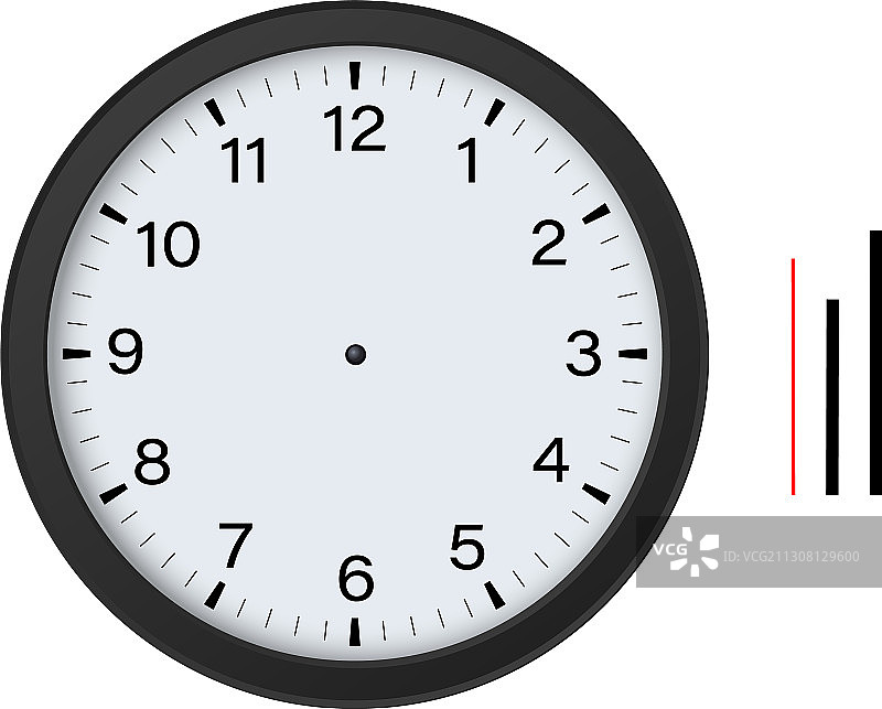 带时针分针秒针的黑色圆形时钟图片素材