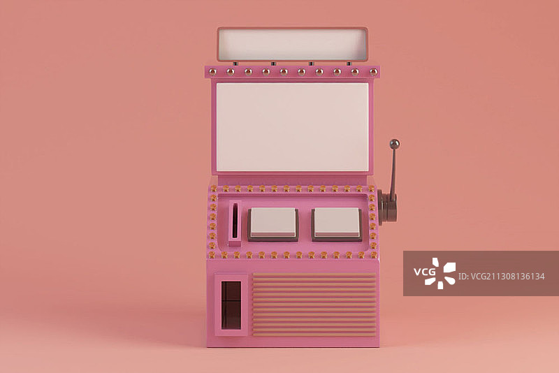 粉色背景上的粉色轮盘赌3D图像图片素材