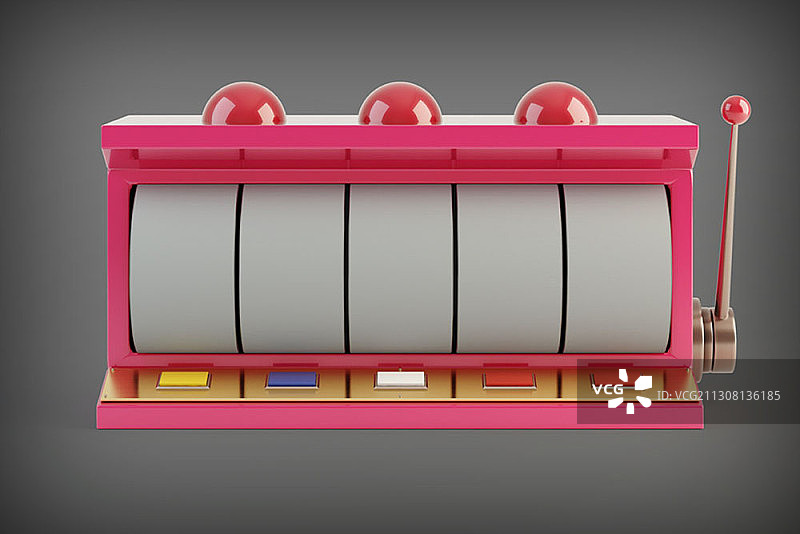 3D图像 - 灰色背景上的粉色轮盘赌图片素材