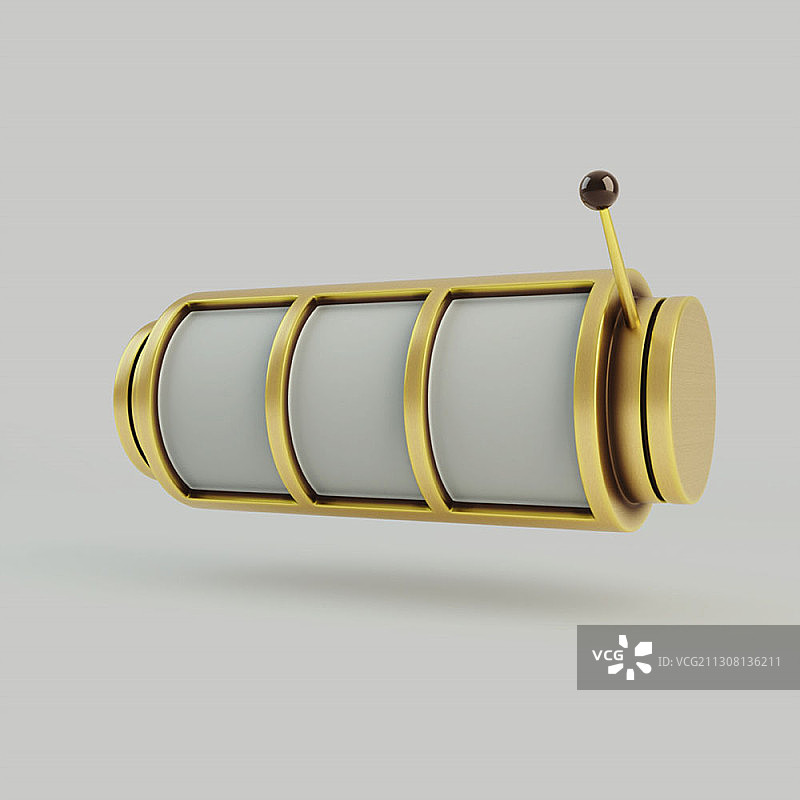 灰色背景上的金色轮盘3D图像图片素材