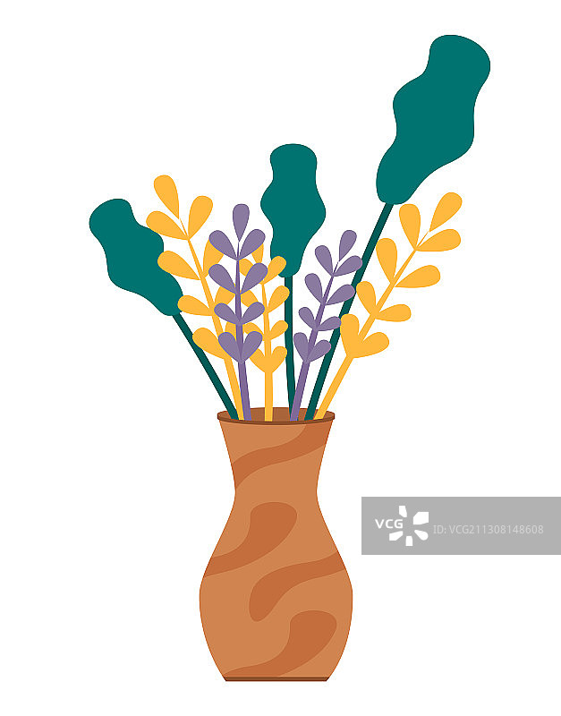 花瓶插花或日式插花装饰图片素材