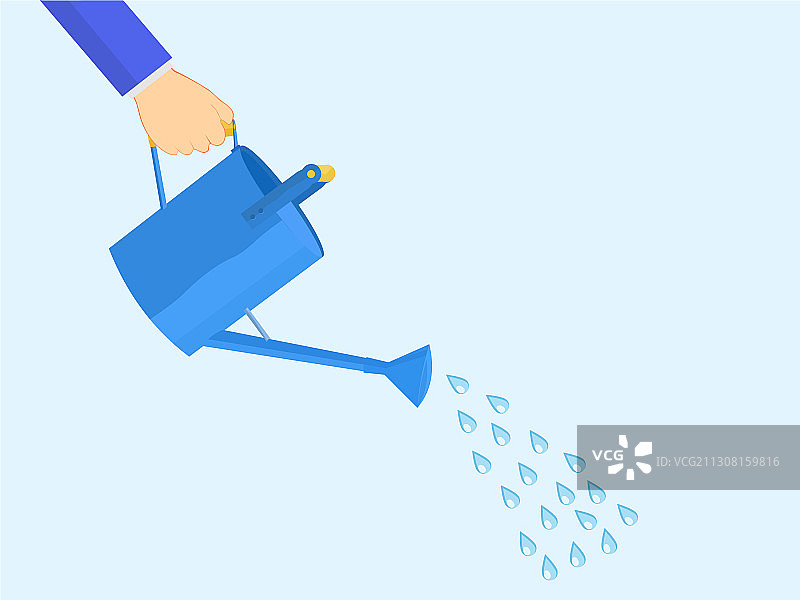 商人浇水插画图片素材