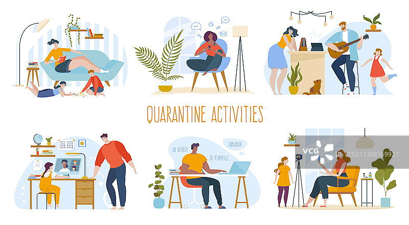 疫情隔离期间人们居家生活图片素材