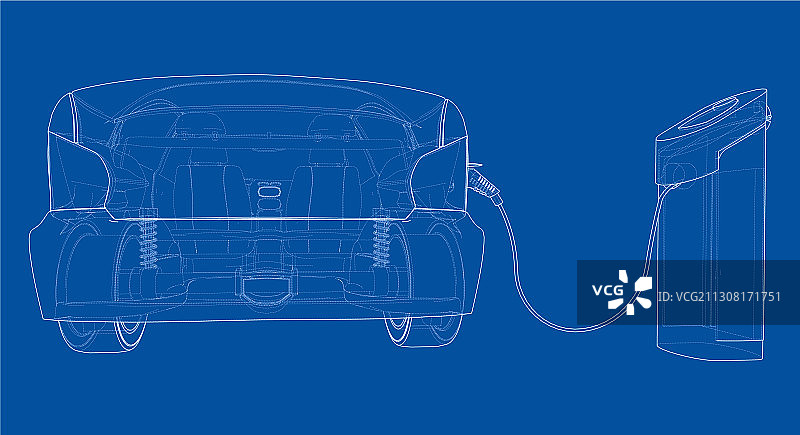 电动汽车充电站草图图片素材