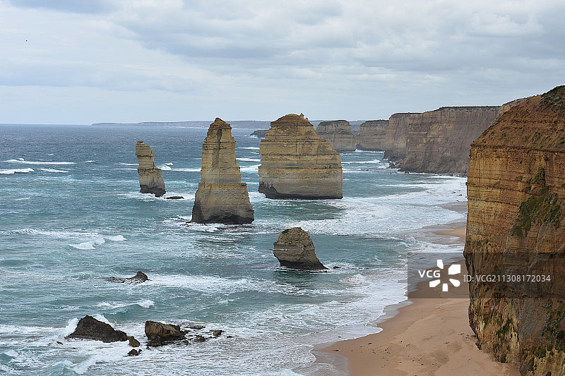 十二使徒，七使徒，澳大利亚圣克莱尔湖图片素材