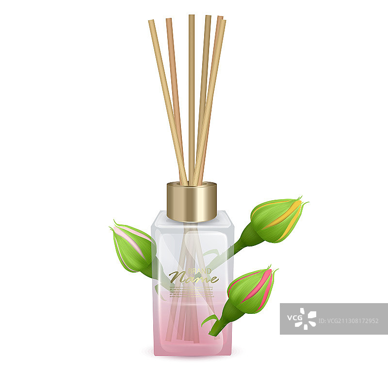 带香薰棒的玻璃罐图片素材