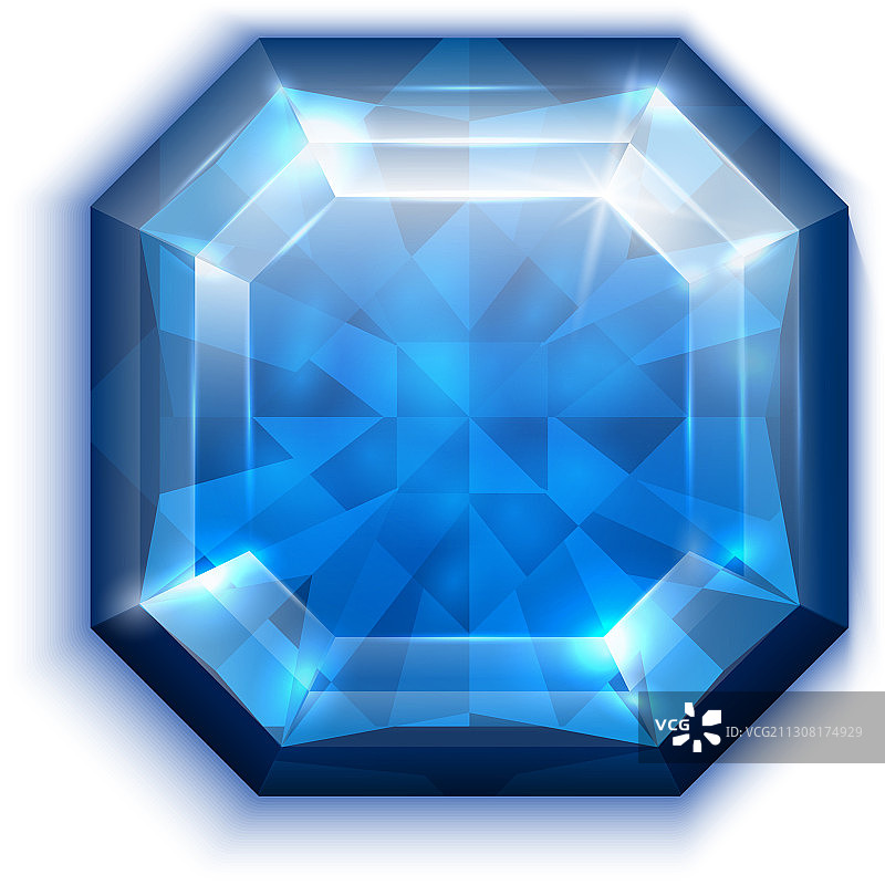 阿斯切切割蓝色钻石图标图片素材