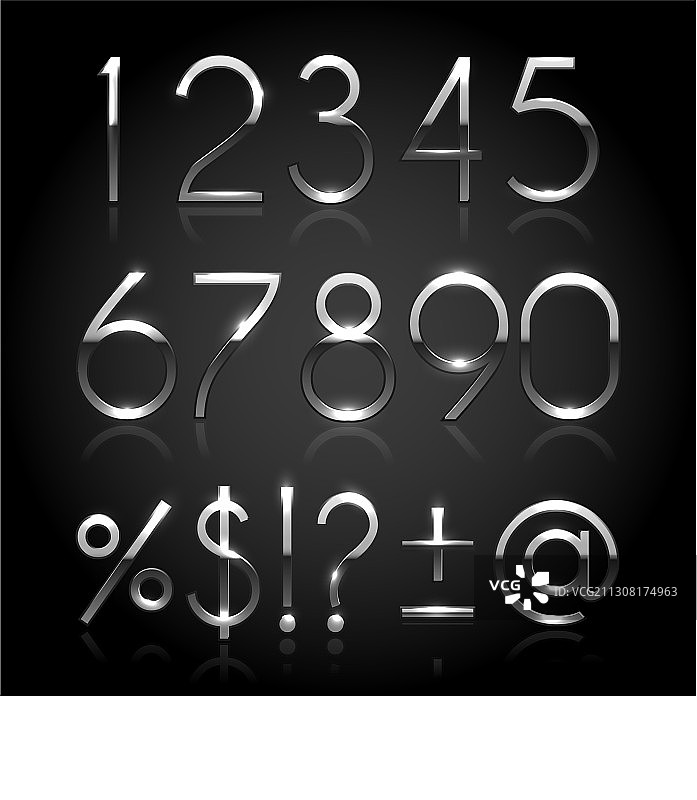 金属银色字母合集图片素材