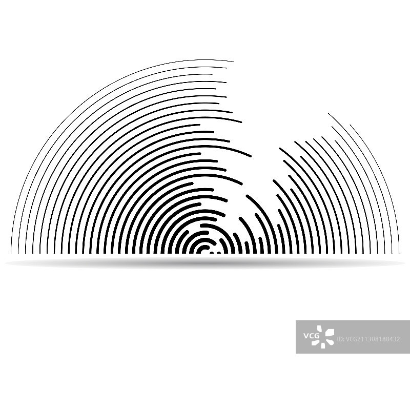 带线条的抽象半圆标志图片素材