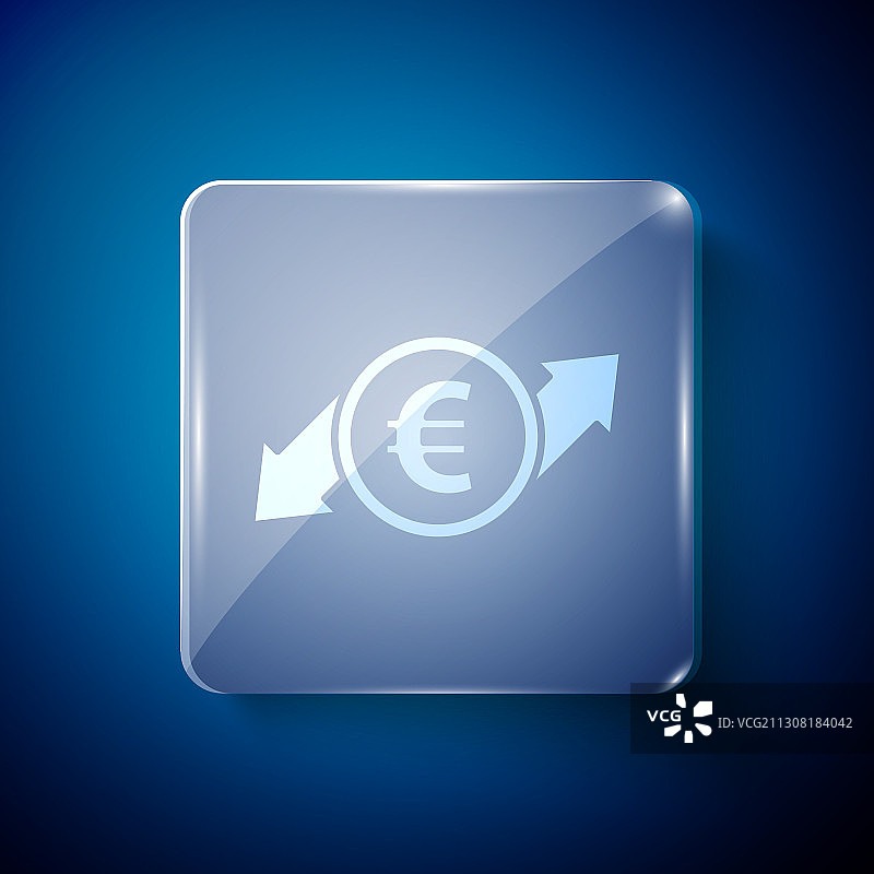 白色金融增长和欧元硬币图标图片素材