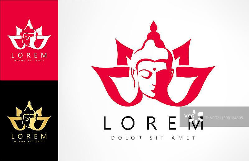 佛与莲花Logo设计图片素材