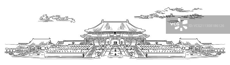 中国手绘地标10图片素材