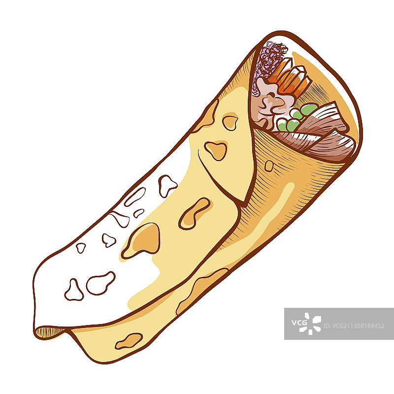 鸡肉卷图标传统美食图片素材