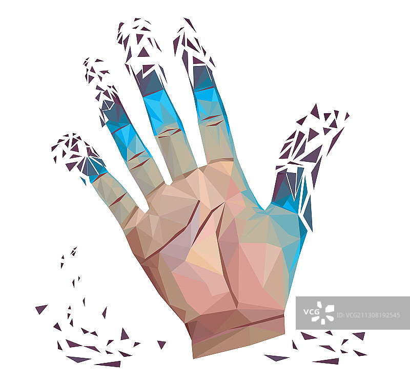 磨砂质感低多边形手图片素材