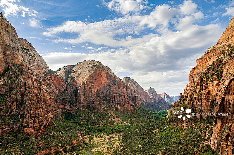 全景景观和山脉对天空图片素材