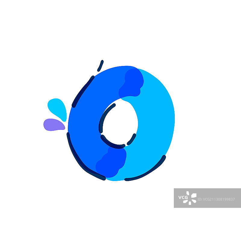 水滴波浪字母O标志图片素材