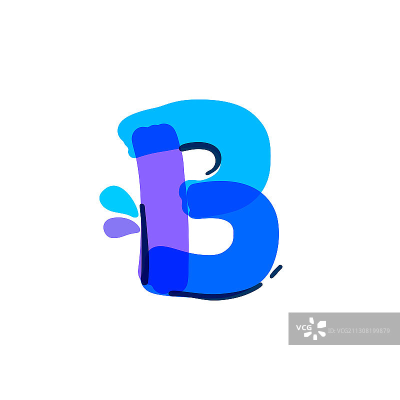 水滴波浪B字母logo图片素材