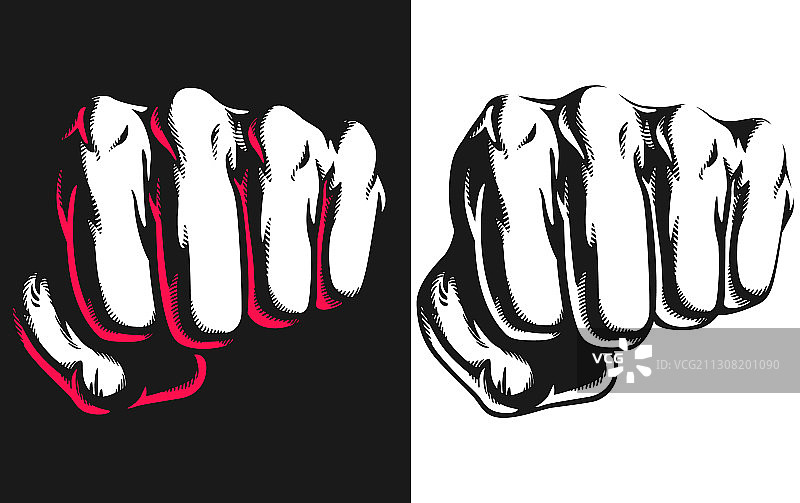 正面拳击轮廓图片素材