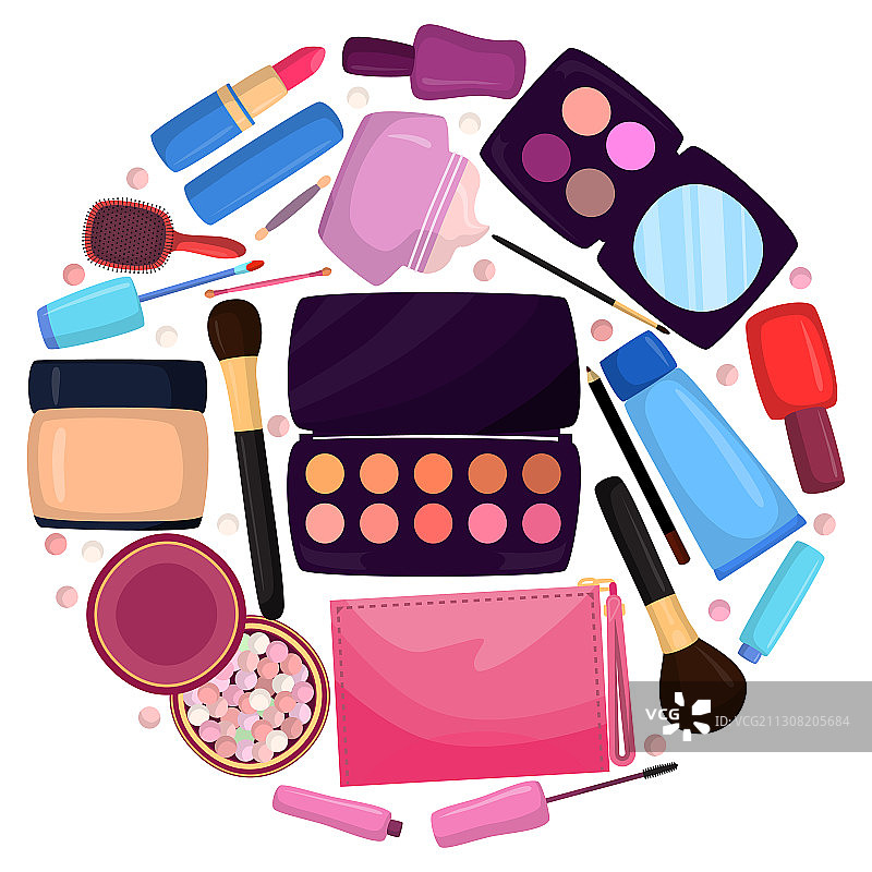 包里的化妆品彩妆大师粉色图片素材