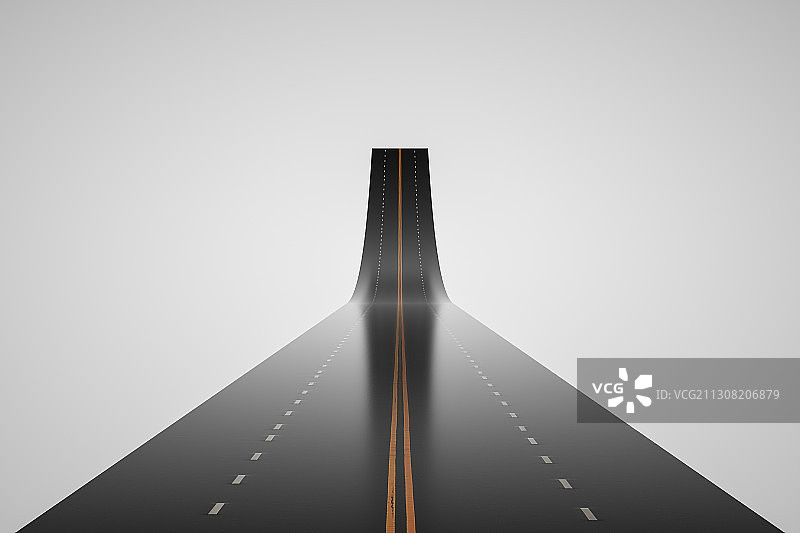 通往远处的沥青公路，三维图形图片素材