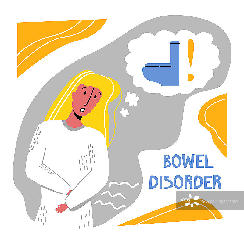 扁平风格女人捂肚子图片素材