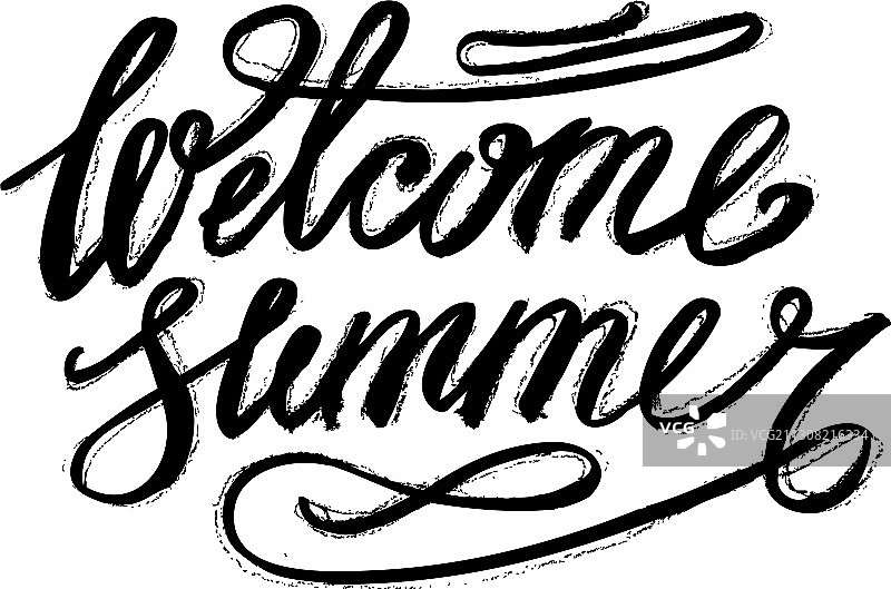 手写字体：欢迎夏天图片素材