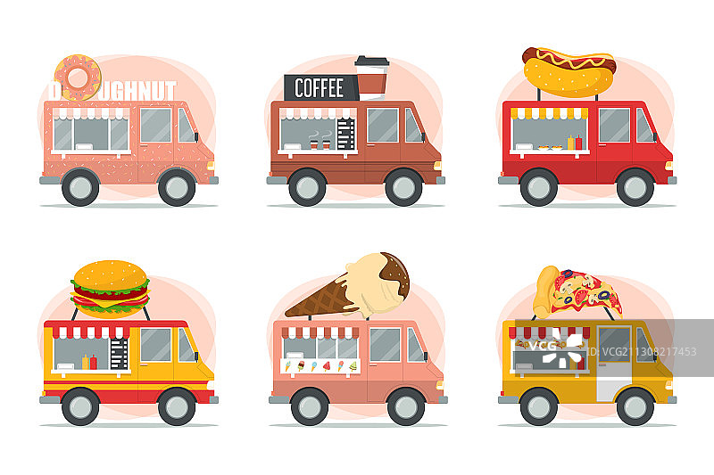 街头美食餐车比萨套餐图片素材