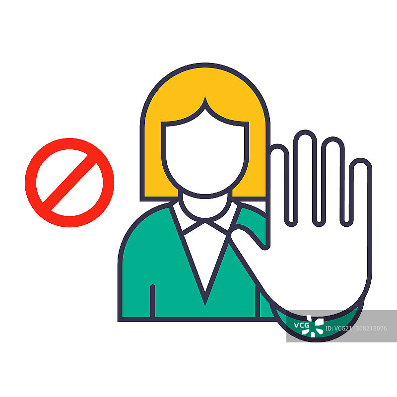 一个做停止手势的女孩图片素材