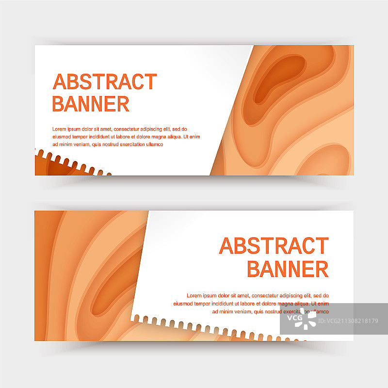 3D抽象橙色横幅图片素材