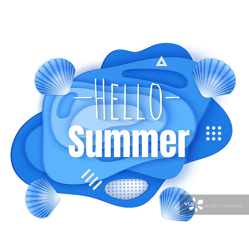 你好夏天banner卡片背景图片素材