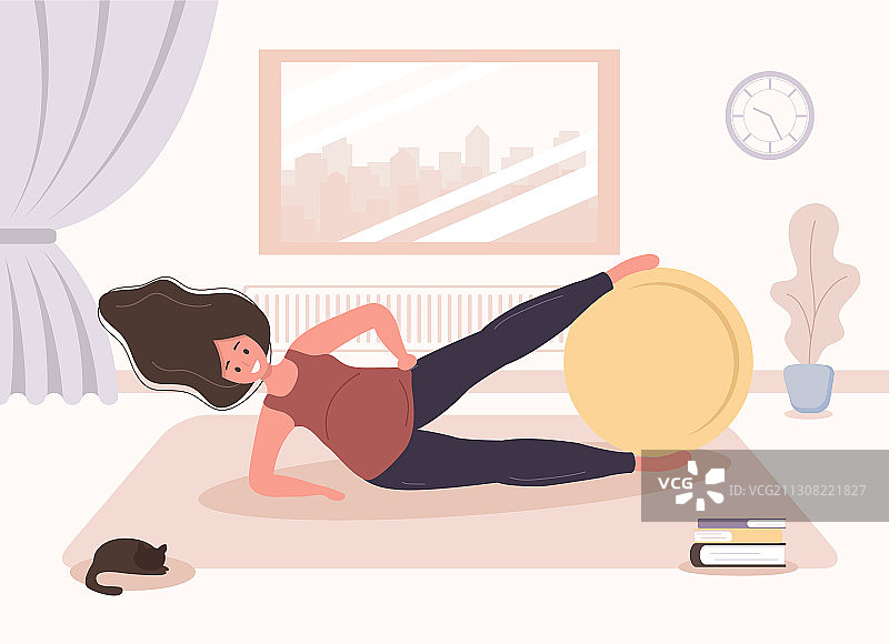 孕期瑜伽 - 女性健身图片素材