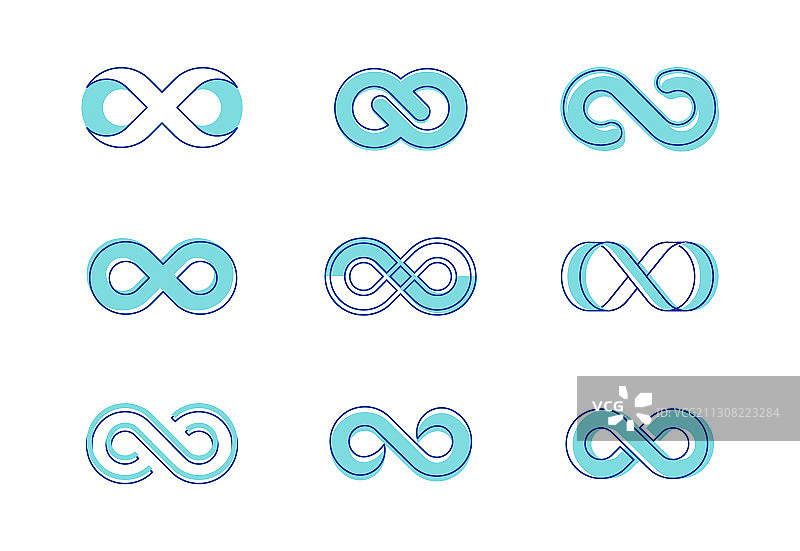 无限符号轮廓八个标志图片素材