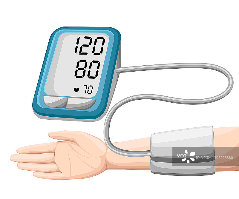 男人测量动脉血压（电子仪器）图片素材